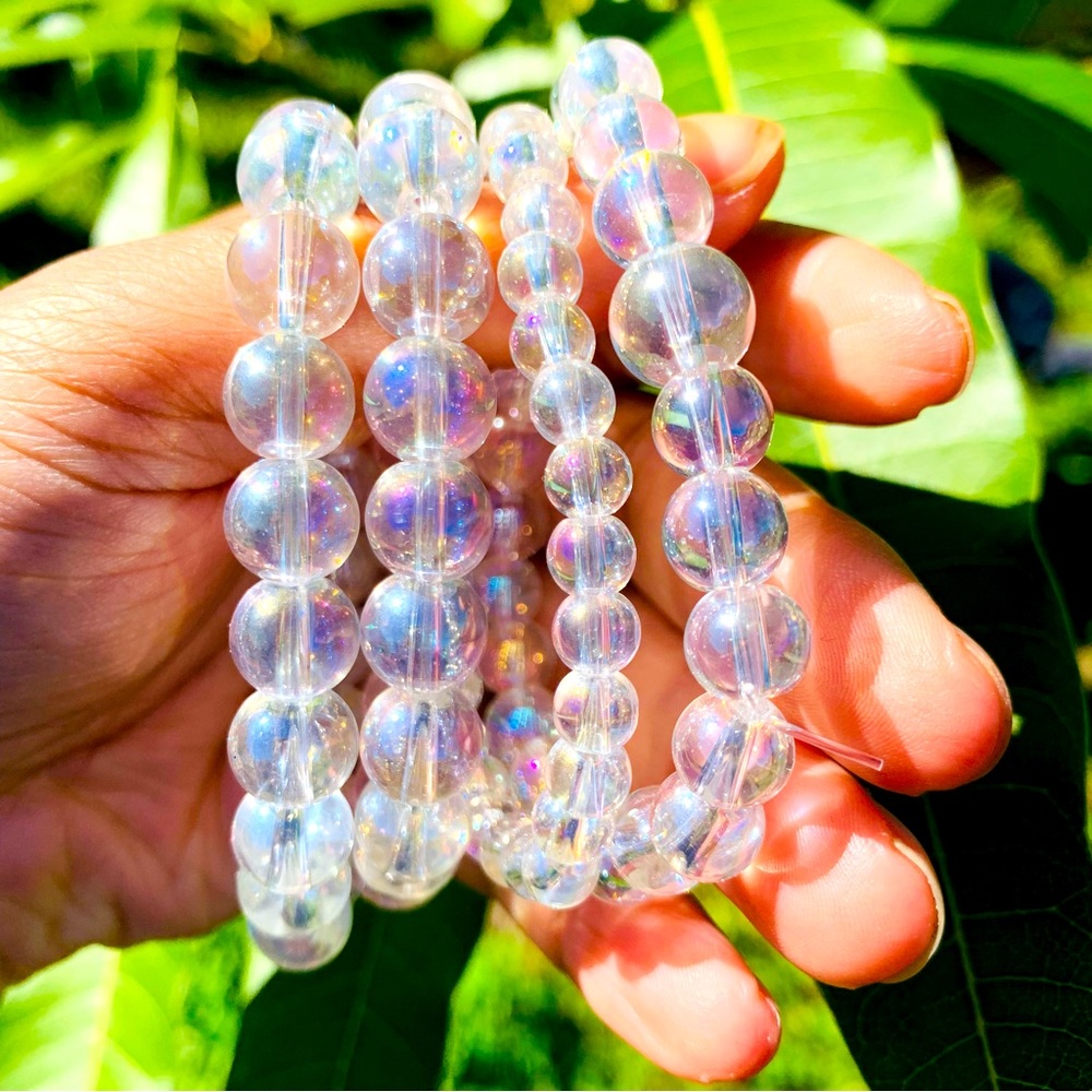 Clear beaded bracelet brand new handmade